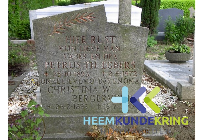 Grafstenen kerkhof Herwen Coll. HKR (291) P.Th.Egbers & C.W. Bergervoet